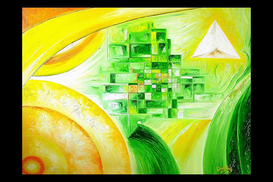 Code007-Chronique-of-Human-Communication-Oil canvas-48'-x-40'