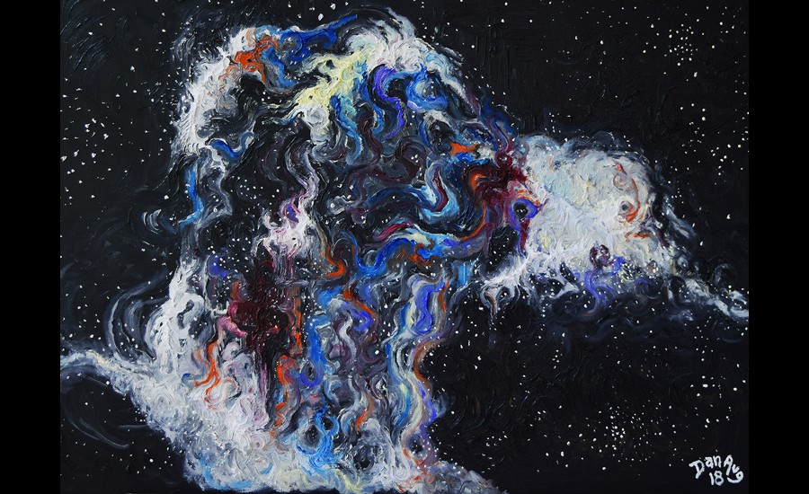 Code 003-Galactical-Collision-Oil-canvas-24'-x-36'